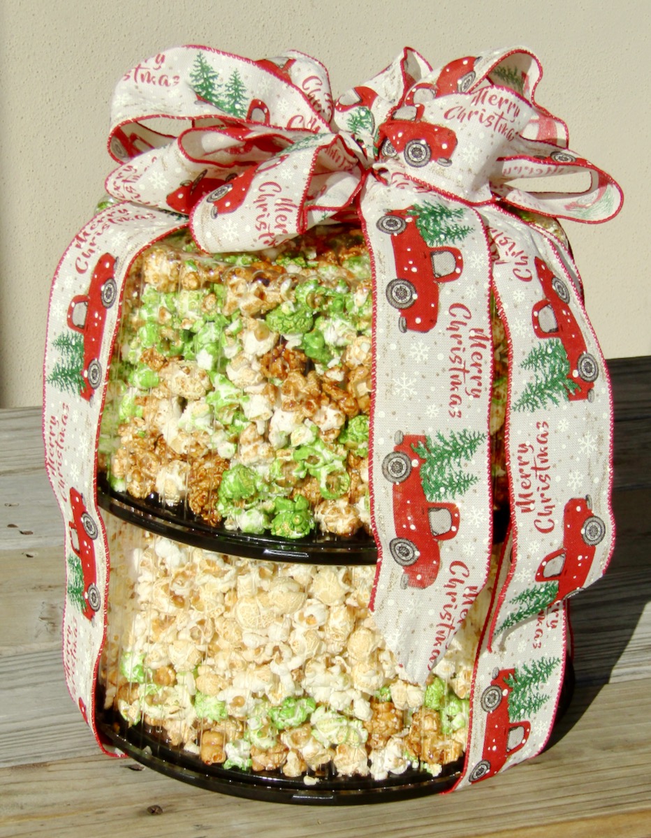 2 Tier Christmas Kettle Corn Gift Tower - Big D Kettle Corn